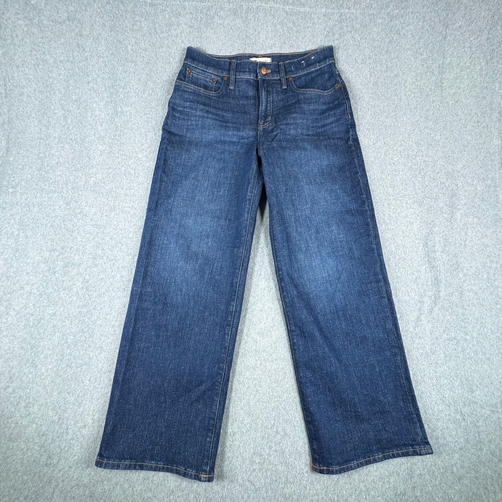 Madewell The Perfect Vintage Wide-Leg Jeans Womens 29P Dark Wash High Rise - Picture 4 of 13